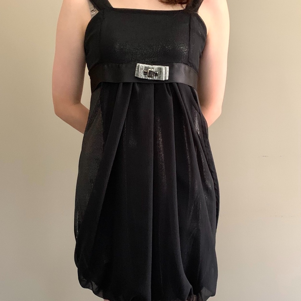 Italy Designer - Black chiffon dress